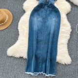 Women's Summer Slit Strap Dnim Dress