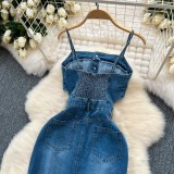 Women's Summer Slit Strap Dnim Dress
