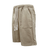 Men's Summer Loose Sleeveless T-Shirt Shorts Men's Summer Casual Jacquard Knitting Set
