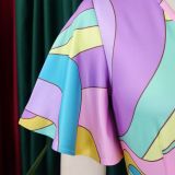 Summer Fashion Chic Women's Belt Print African Plus Size Midi Dress