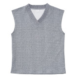 Men's Summer Loose Sleeveless T-Shirt Shorts Men's Summer Casual Jacquard Knitting Set