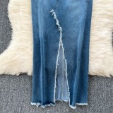 Women's Summer Slit Strap Dnim Dress