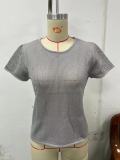 Sexy Mesh Sports Translucent Short-Sleeved Tops