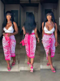 Print Irregular Long Skirt