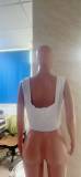 Buttoned Strap Solid Color Halter Denim Vest Top