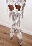 Women's Spring Trend Patchwork Lace Rotating Lace Over-The-Knee Socks