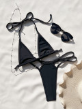 Women Bikini Lace-Up Backless Swimwear