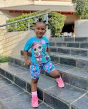 Children's Clothing Girls Fashion Cartoon Print T-Shirt Shorts Casual Two Piece Set
