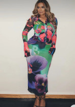 Women Sexy Double Layer Mesh Printed Two-Piece Set Women Sexy Double Layer Mesh Printed Two-Piece Set