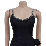 Women Solid Irregular Slip Dress
