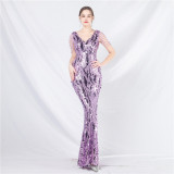 Women Beaded Maxi Evening Gown