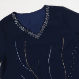 Muslim Abaya Beaded Chiffon Dress With Belt