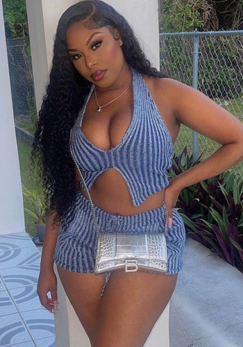 Women Casual tank top and shorts two-piece set