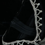 Muslim Abaya Contrast Color Robe Slim Fit Zipper Velvet Dress