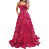 Luxury Sequin Prom Dress Side Slit Glitter Long A Line Formal Party Evening Dress(process time 3-7days)