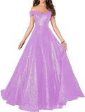 Off Shoulder Prom Evening Gowns Women's Long Sequin Formal Women's Dress（Processing time need 3-6 days）