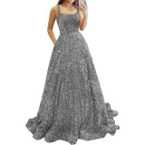 Luxury Sequin Prom Dress Side Slit Glitter Long A Line Formal Party Evening Dress(process time 3-7days)