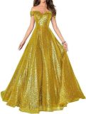 Off Shoulder Prom Evening Gowns Women's Long Sequin Formal Women's Dress（Processing time need 3-6 days）