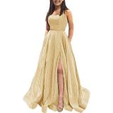 Spring Long Strap Glitter Formal Party Dress -（Processing time need 3-6 days）