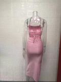 Women's Fashion Sexy Strap Low Back Square Neck Dress