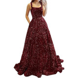 Luxury Sequin Prom Dress Side Slit Glitter Long A Line Formal Party Evening Dress(process time 3-7days)