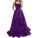 Luxury Sequin Prom Dress Side Slit Glitter Long A Line Formal Party Evening Dress(process time 3-7days)