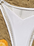 Women's Solid Color Mesh Patchwork Bikini Cover Up Skirt Three-Piece Swimsuit