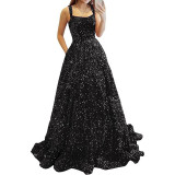 Luxury Sequin Prom Dress Side Slit Glitter Long A Line Formal Party Evening Dress(process time 3-7days)