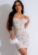 Sexy Solid Color Lace Strap Bodycon Dress