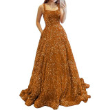 Luxury Sequin Prom Dress Side Slit Glitter Long A Line Formal Party Evening Dress(process time 3-7days)
