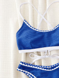 Women's Contrast Color Two Pieces Bikini Swimsuit
