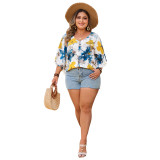 Women printed loose shirt