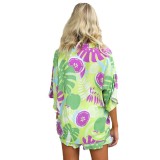 Women Turndown Collar Shirt and Shorts Casual Two-piece Set