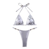 Women shiny sexy bikini swimsuit