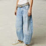 Women Loose Washed Denim Pants