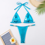 Women shiny sexy bikini swimsuit
