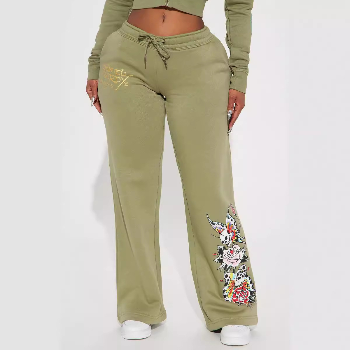 Women Print Hoodies Top and Pant Two-piece Set