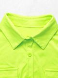 Women's Summer Fashion Turndown Collar Short Sleeve High Waisted Wide Leg Two Piece Pants Set