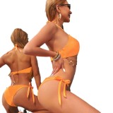 Women Sexy Solid Swimsuit Two Pieces