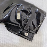 Women's Turndown Collar Pu Long Sleeve Women's Single Breasted Leather Jacket