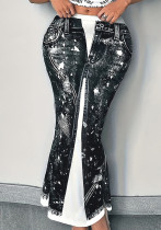 Plus Size Women Elegant Printed Long Dress Plus Size Women Elegant Printed Long Dress