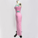 Women Colorblock Maxi Dress