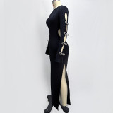 Women Bow Hollow Long Dress