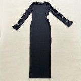 Women Bow Hollow Long Dress