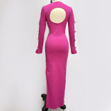 Women Bow Hollow Long Dress