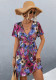 Spring Women's Print Lace-Up Short Sleeve Dress
