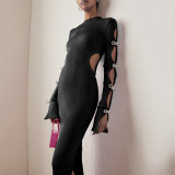 Women Bow Hollow Long Dress