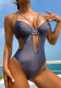 Female Sexy Solid Color Push Up One Piece Swimsuit
