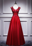 Red Bride Long Gown Chic Spring Wedding Formal Party Evening Dress（Processing time need 3-6 days）