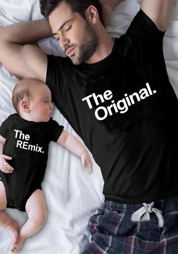 Trendy Mother's Day Father's Day Parent-Child Summer Clothes Family Clothing Round Neck Short-Sleeved T-Shirts